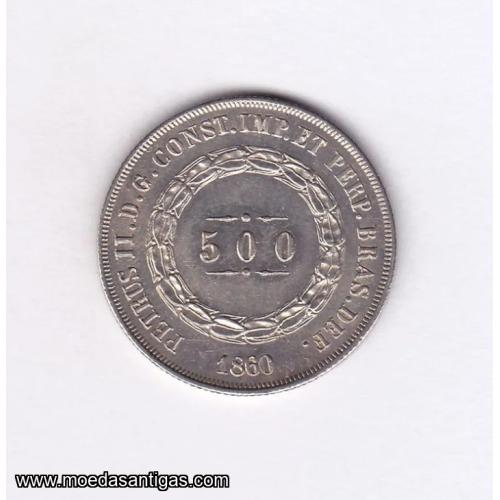 Moeda 500 Réis de 1860