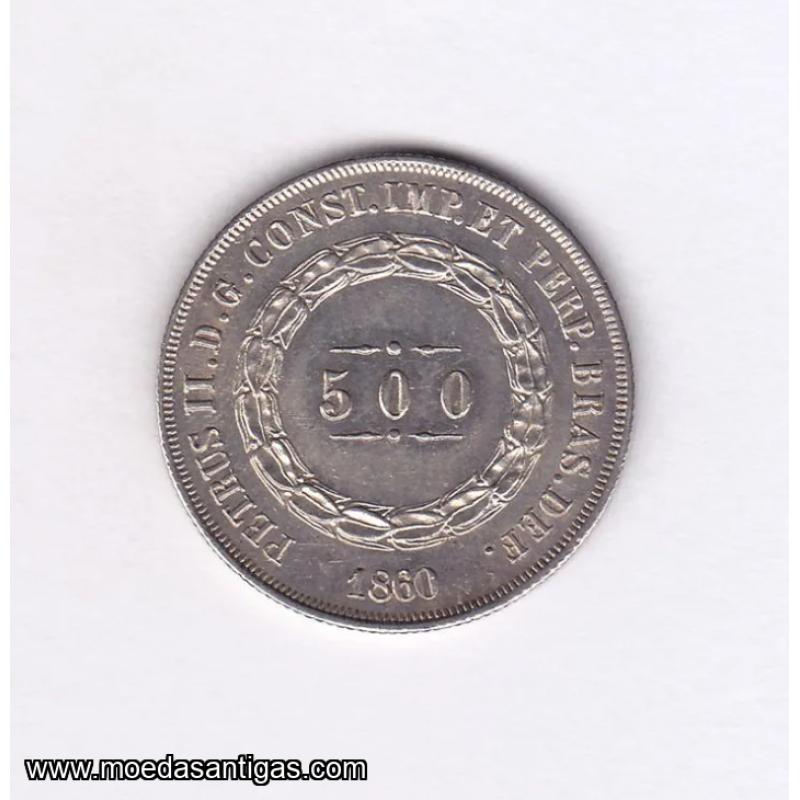 Moeda 500 Réis de 1860